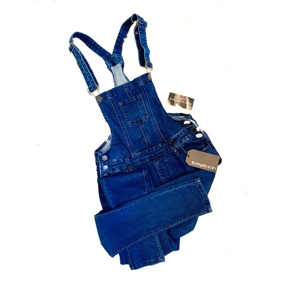 NWT Denim Overalls with Distressed Knees - Picture 5 of 6